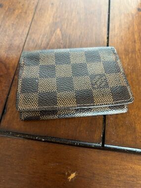 Authentic Louis Vuitton Card Wallet Damier Ebene